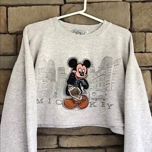 VTG Mickey Mouse Cropped Crewneck